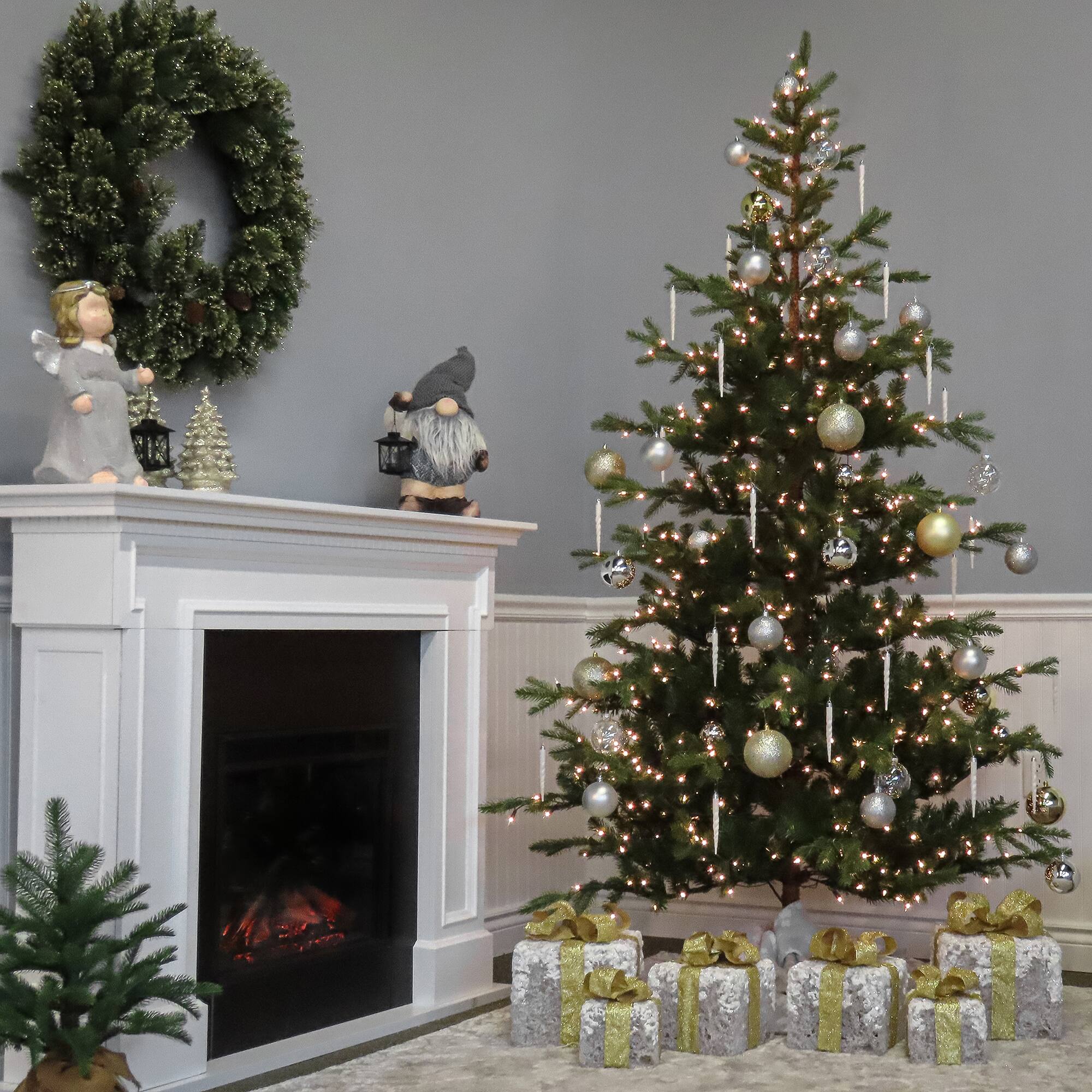 7.5ft. Unlit Feel Real® Hinged Norwegian Spruce Slim Artificial Christmas Tree